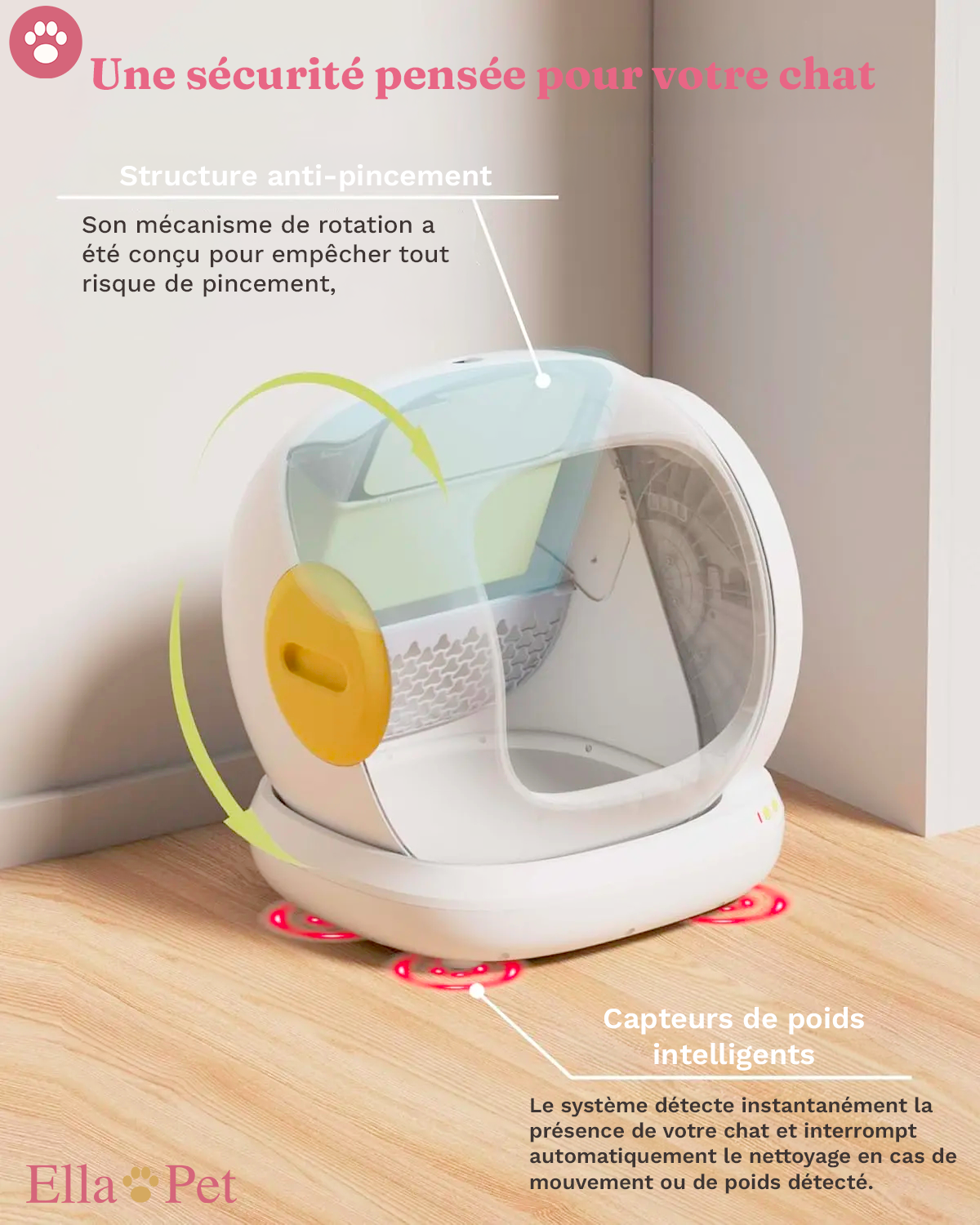 Bac à litière autonettoyant connecté C20 – Grande ouverture