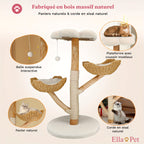 Arbre à chat design fabriqué en bois naturel massif