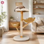 Vue d'ensemble de l'arbre à chat design en bois 111 cm