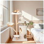Vue détaillée de la niche privée de l'arbre à chat