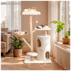 Chat explorant l'arbre à chat design multi-niveaux