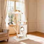 Arbre à chat design dans un intérieur cosy