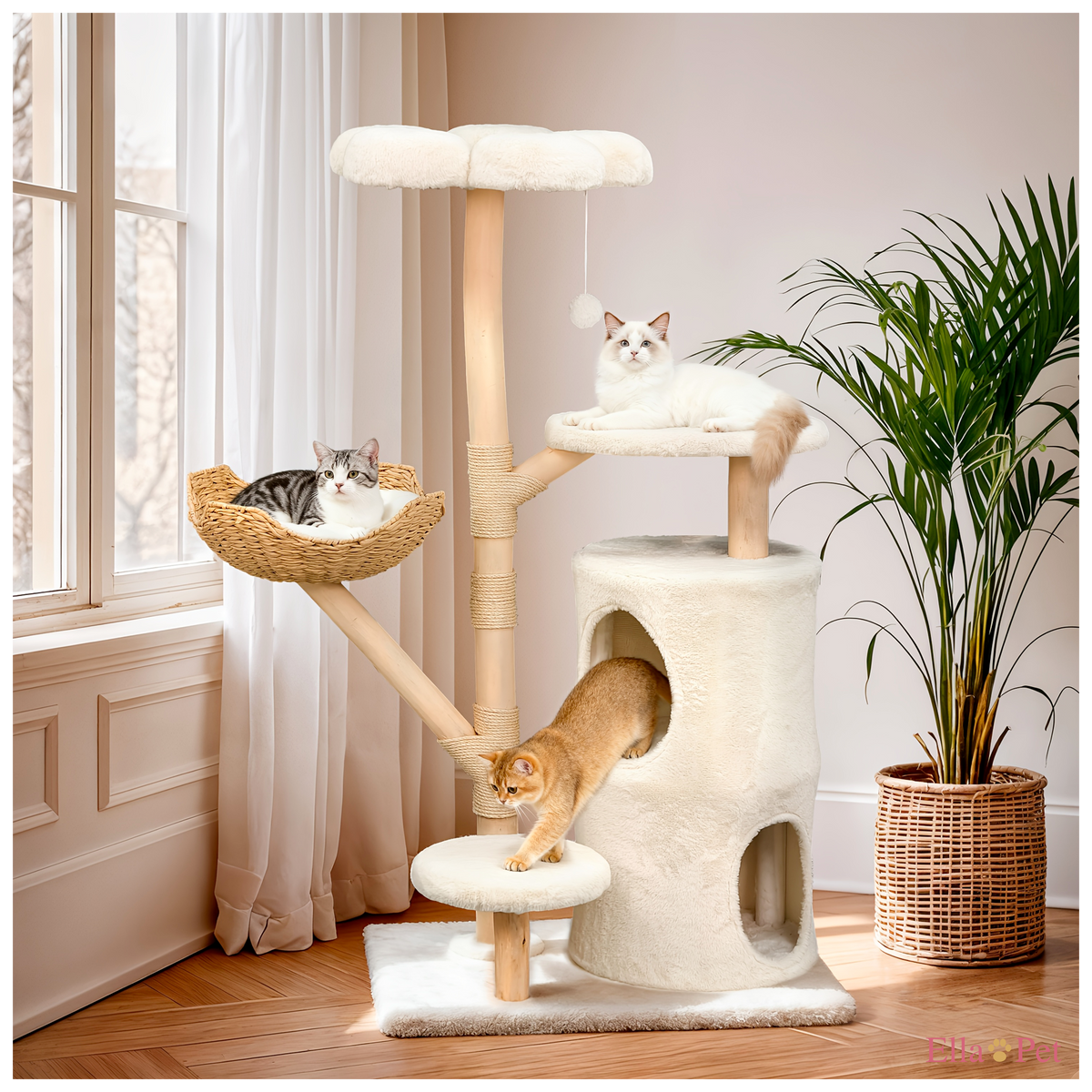 Vue d'ensemble de l'arbre à chat design 142 cm