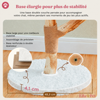 Arbre à Chat Design Floral en Bois Massif avec Griffoirs et Perchoirs