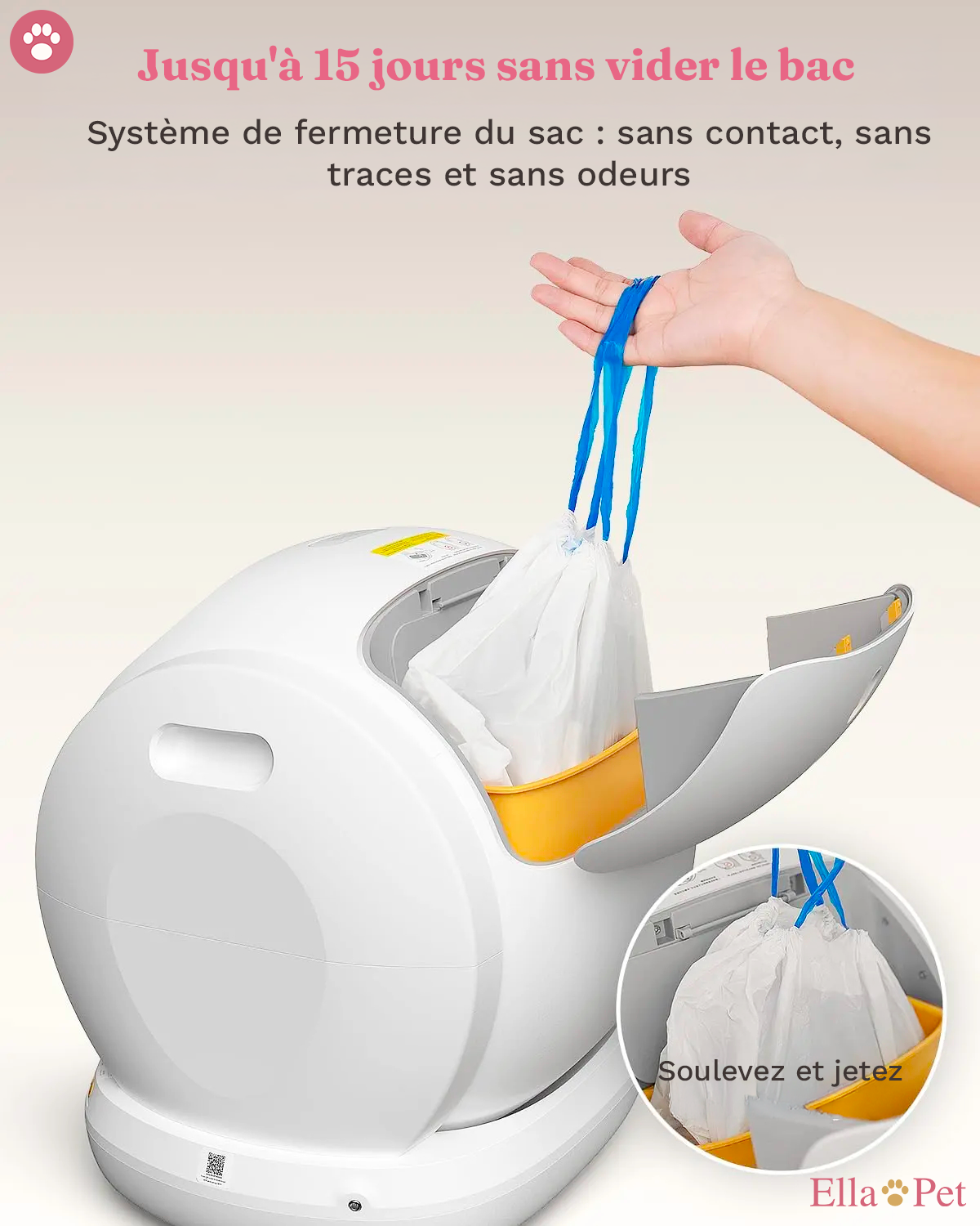 Bac à litière autonettoyant connecté C20 – Grande ouverture