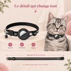 Collier pour Chat en Nylon avec Support AirTag - Sécurisé et Réfléchissant