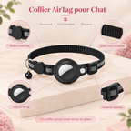 Collier pour Chat en Nylon avec Support AirTag - Sécurisé et Réfléchissant