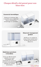 Détails de conception du distributeur automatique pensés pour le confort quotidien du chat.