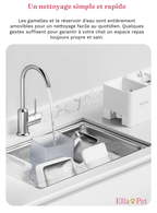 Bols et réservoir d'eau amovibles du distributeur automatique pour un nettoyage simple et rapide.