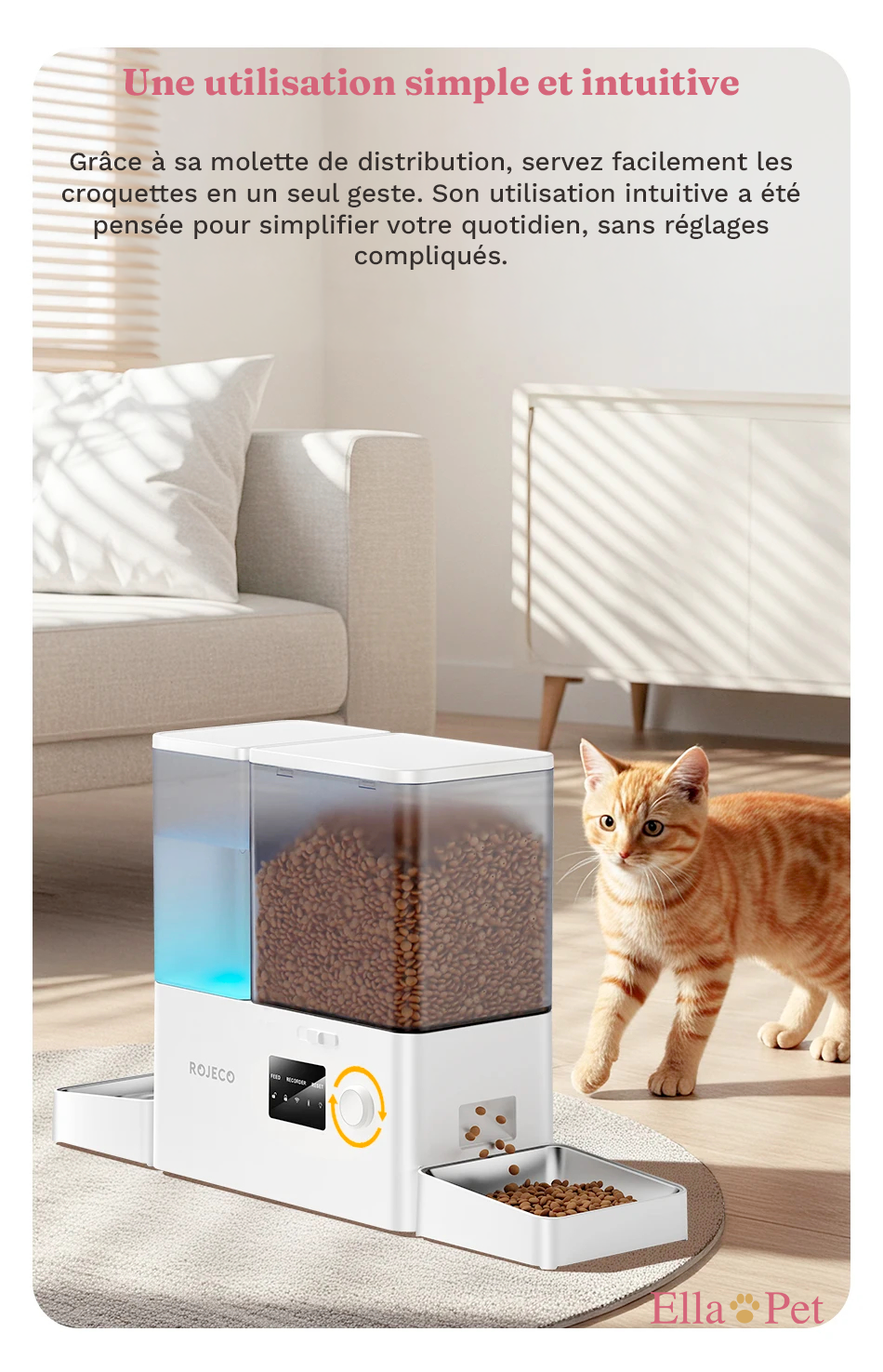 Bouton rotatif du distributeur automatique permettant une distribution manuelle simple et intuitive.