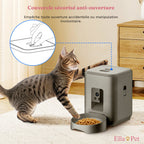 Couvercle sécurisé anti-ouverture du distributeur automatique noir, empêchant le chat d'accéder directement aux croquettes
