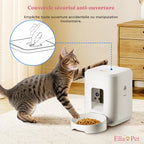 Couvercle sécurisé anti-ouverture du distributeur automatique blanc, empêchant le chat d'accéder directement aux croquettes