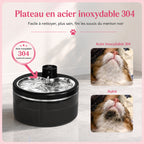 Fontaine à eau pour chat 3L, version avec plateau en acier inoxydable 304