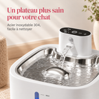 Plateau en acier inoxydable 304 de la fontaine à eau pour chat