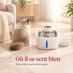 Fontaine à eau pour chat sans fil et rechargeable