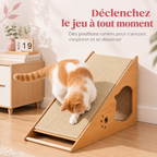 Griffoir chat sisal avec balle jouet, plusieurs angles d'utilisation