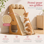 Chat griffant la surface en sisal naturel du griffoir et pensé pour ses griffes