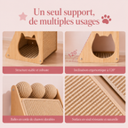Griffoir chat sisal utilisé comme support de jeu et de griffage